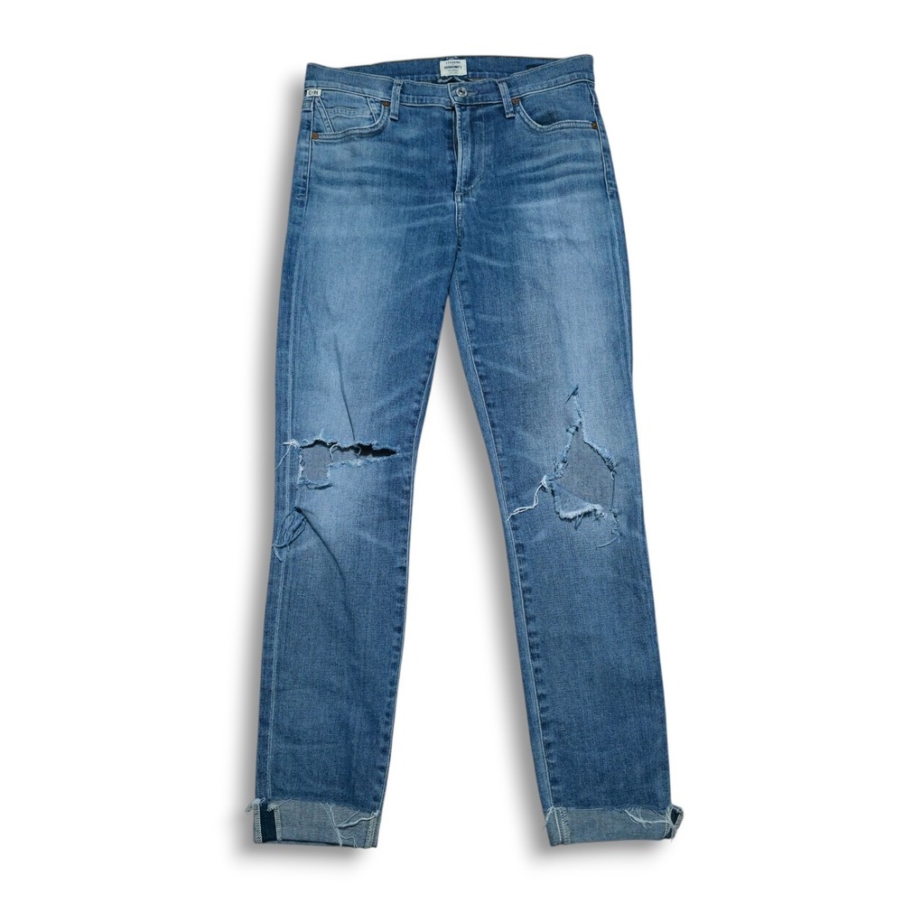 Citizens of Humanity Jeans Rocket Crop Distressed Cuff Premium Vintage Womens 27